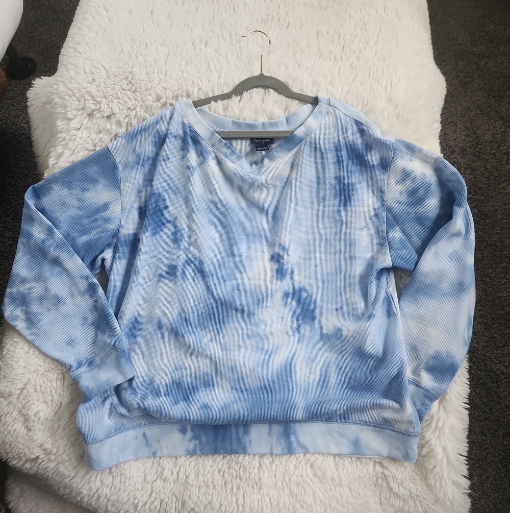 Splendid Waffle Long Sleeve Tee Tie Dye